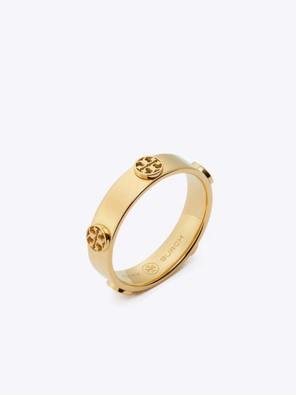 Tory Burch Icon Gold Miller Logo Ring- Size 7